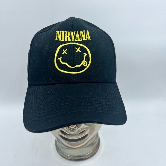 Nirvana Snapback Hat Cap Black Smiley Face Logo Licensed 2021 - Picture 2 of 11